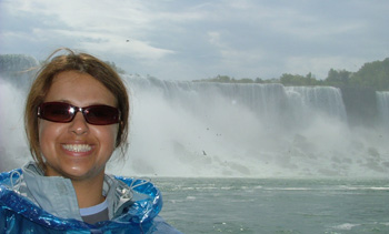 Nadia with the Amercian Falls in the background