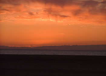 The setting sun