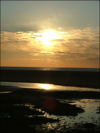 The setting sun