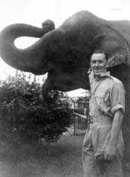 Marine with an elephant in Kandy