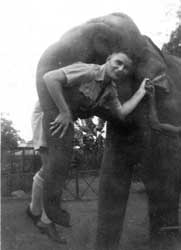 Marine with an elephant in Kandy
