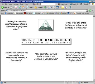 Harborough District Council splashscreen screenshot