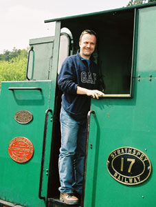 Me by a steam engine