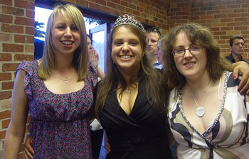 The bride and her bridesmaids, Laura and Lisa